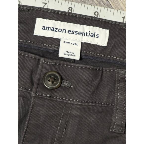 Amazon Essentials Men’s Chino Pants Gray Athletic Fit Stretch 33W x 29L - Picture 3 of 6